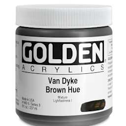 Golden Heavy Body Artist Acrylics - Van Dyke Brown Hue, 8 oz Jar
