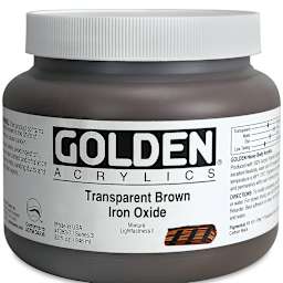 Golden Heavy Body Artist Acrylics - Transparent Brown Iron Oxide, 32 oz Jar