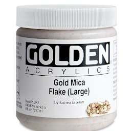 Golden Special Iridescent Acrylics - Gold Mica Flake (Large), 8 oz jar