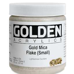Golden Special Iridescent Acrylics - Gold Mica Flake (Small), 8 oz