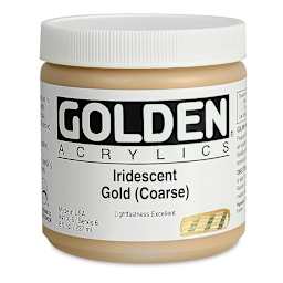 Golden Heavy Body Artist Acrylics - Iridescent Gold (Coarse), 8 oz Jar