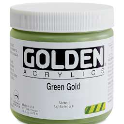 Golden Heavy Body Artist Acrylics - Green Gold, 16 oz Jar