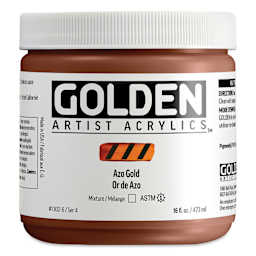 Golden Heavy Body Acrylic Paint - Azo Gold, 473 ml Jar