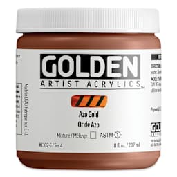 Golden Heavy Body Acrylic Paint - Azo Gold, 237 ml Jar
