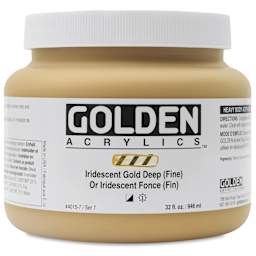 Golden Heavy Body Artist Acrylics - Iridescent Gold Deep (Fine), 32 oz Jar