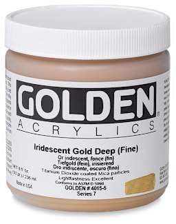 Golden Heavy Body Artist Acrylics - Iridescent Gold Deep (Fine), 8 oz Jar