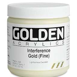 Golden Heavy Body Artist Acrylics - Interference Gold (Fine), 8 oz Jar