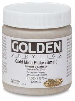 Golden Special Iridescent Acrylics - Gold Mica Flake (Small), 4 oz