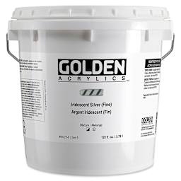 Golden Heavy Body Artist Acrylic - Iridescent Silver (Fine), 128 oz Jar