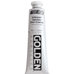 Golden Heavy Body Artist Acrylics - Iridescent Stainless Steel (Coarse), 2 oz Tube