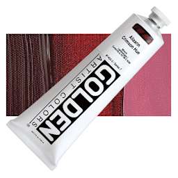 Golden Heavy Body Artist Acrylic - Alizarin Crimson Hue, 5 oz Tube and swatch