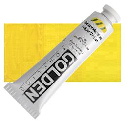 Golden Heavy Body Artist Acrylic - Benzimidazolone Yellow Medium, 2 oz and swatch