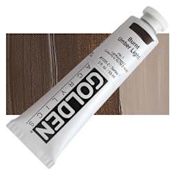 Golden Heavy Body Artist Acrylic - Burnt Umber Light, 2 oz Tube and swatch