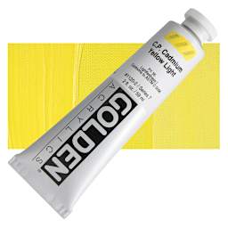 Golden Heavy Body Artist Acrylic - Cadmium Yellow Light, 2 oz Tube and swatch
