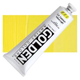 Golden Heavy Body Artist Acrylic - Cadmium Yellow Light, 5 oz Tube and swatch