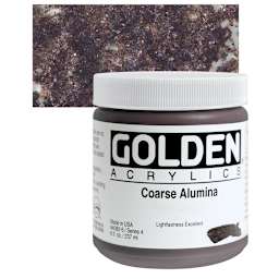 Golden Heavy Body Artist Acrylic - Coarse Alumina, 8 oz Tube and swatch