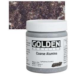Golden Special Iridescent Acrylic - Coarse Alumina, 4 oz jar and swatch