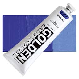 Golden Heavy Body Artist Acrylic - Cobalt Blue, 5 oz Tube and swatch