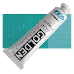 Golden Heavy Body Artist Acrylic - Cobalt Teal, 2 oz and swatch