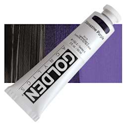 Golden Heavy Body Artist Acrylic - Dioxazine Purple, 2 oz Tube and swatch