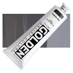 Golden Heavy Body Artist Acrylic - Graphite Gray, 5 oz tube and swatch