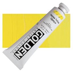 Golden Heavy Body Artist Acrylic - Hansa Yellow Opaque, 2 oz Tube and swatch