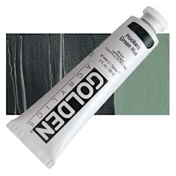 Golden Heavy Body Artist Acrylic - Hooker's Green Hue, 2 oz Tube and swatch