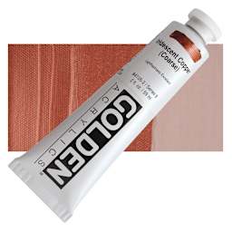 Golden Heavy Body Artist Acrylic - Iridescent Copper (Coarse), 2 oz Tube and swatch
