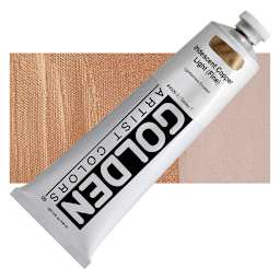 Golden Heavy Body Artist Acrylic - Iridescent Copper Light (Fine), 5 oz tube and swatch