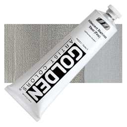 Golden Heavy Body Artist Acrylic - Iridescent Stainless Steel (Fine), 5 oz tube and swatch