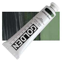 Golden Heavy Body Artist Acrylic - Jenkins Green, 2 oz Tube and swatch