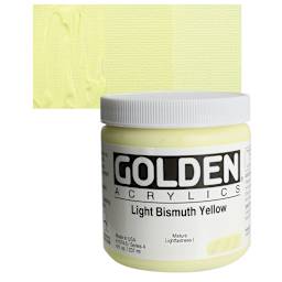 Golden Heavy Body Artist Acrylic - Light Bismuth Yellow, 8 oz and swatch