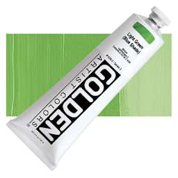 Golden Heavy Body Artist Acrylic - Light Green (Blue Shade) 5 oz tube and swatch