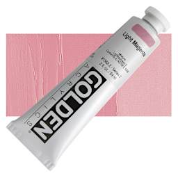 Golden Heavy Body Artist Acrylic - Light Magenta, 2 oz Tube and swatch