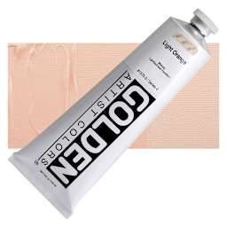 Golden Heavy Body Artist Acrylic - Light Orange, 5 oz and swatch