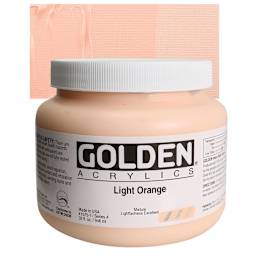 Golden Heavy Body Artist Acrylic - Light Orange, 32 oz and swatch