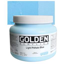 Golden Heavy Body Artist Acrylic - Light Phthalo Blue, 32 oz and swatch