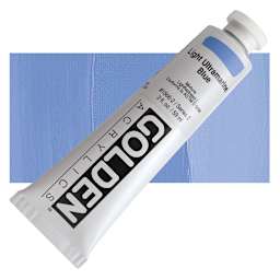 Golden Heavy Body Artist Acrylic - Light Ultramarine Blue, 2 oz Tube and swatch