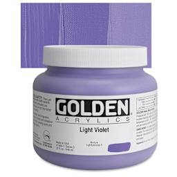 Golden Heavy Body Artist Acrylic - Light Violet, 32 oz jar and swatch