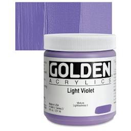 Golden Heavy Body Artist Acrylic - Light Violet, 8 oz Jar and swatch