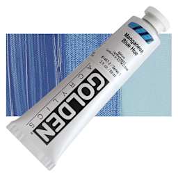 Golden Heavy Body Artist Acrylic - Manganese Blue Historic Hue, 2 oz Tube and swatch