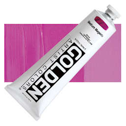 Golden Heavy Body Artist Acrylic - Medium Magenta, 5 oz tube and swatch