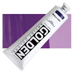 Golden Heavy Body Artist Acrylic - Medium Violet, 5 oz tube and swatch