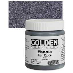 Golden Special Iridescent Acrylic - Micaceous Iron Oxide, 4 oz jar and swatch