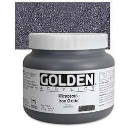 Golden Special Iridescent Acrylic - Micaceous Iron Oxide, 32 oz jar and swatch