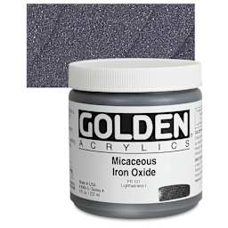 Golden Special Iridescent Acrylic - Micaceous Iron Oxide, 8 oz jar and swatch