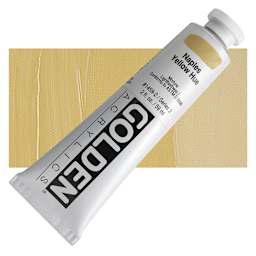 Golden Heavy Body Artist Acrylic - Naples Yellow Hue, 2 oz Tube and swatch