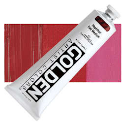 Golden Heavy Body Artist Acrylic - Naphthol Red Medium, 5 oz tube and swatch