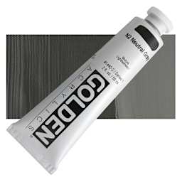 Golden Heavy Body Artist Acrylic - Neutral Gray N2, 2 oz tube and swatch