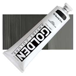 Golden Heavy Body Artist Acrylic - Neutral Gray N2, 5 oz tube and swatch